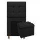 Kit Cabeceira e Calçadeira Copenhague 90 cm Solteiro Suede Preto - Amarena Móveis