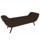 Puff Recamier Calçadeira 140cm Pés Palito Madeira Vêneto Z37 Veludo Marrom - Mpozenato