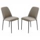 Conjunto 2 Cadeiras Londres Veludo Cappuccino Metal Preto