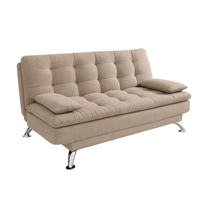 Sofá-Cama Casal 3 Lugares Premium Linho Bege