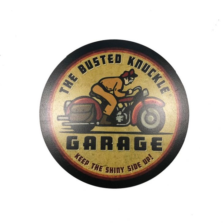 Placa Decorativa MDF 35x35Cm Personalizador Garage Moto Bege