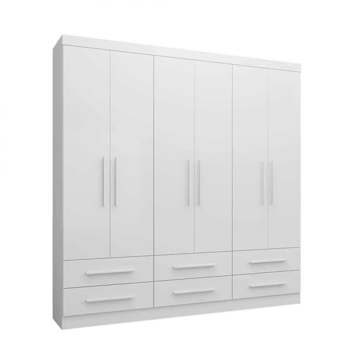 Guarda-roupa Casal Majestic 6 Portas 6 Gavetas Branco