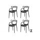 Conjunto com 4 Cadeira Allegra Solna Masters Sala Jantar Pretas