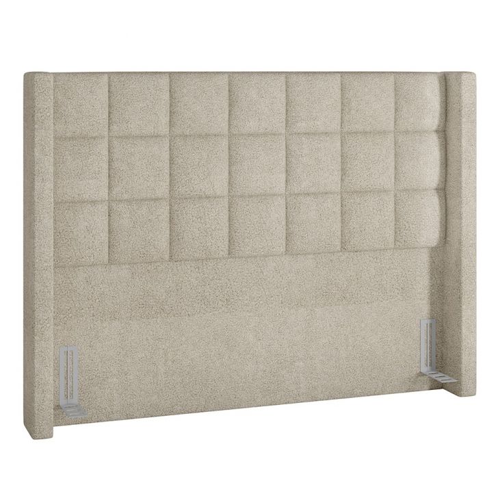 Cabeceira Cama Box Casal 140cm Pisa P02 Bouclé Cru - Mpozenato