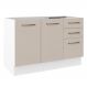 Balcão Gabinete de Pia Cozinha 2 Portas e 3 Gavetas Branco/Crema Agata Madesa