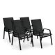 Kit 4 Cadeira Riviera Piscina Alumínio Preto Tela Preto