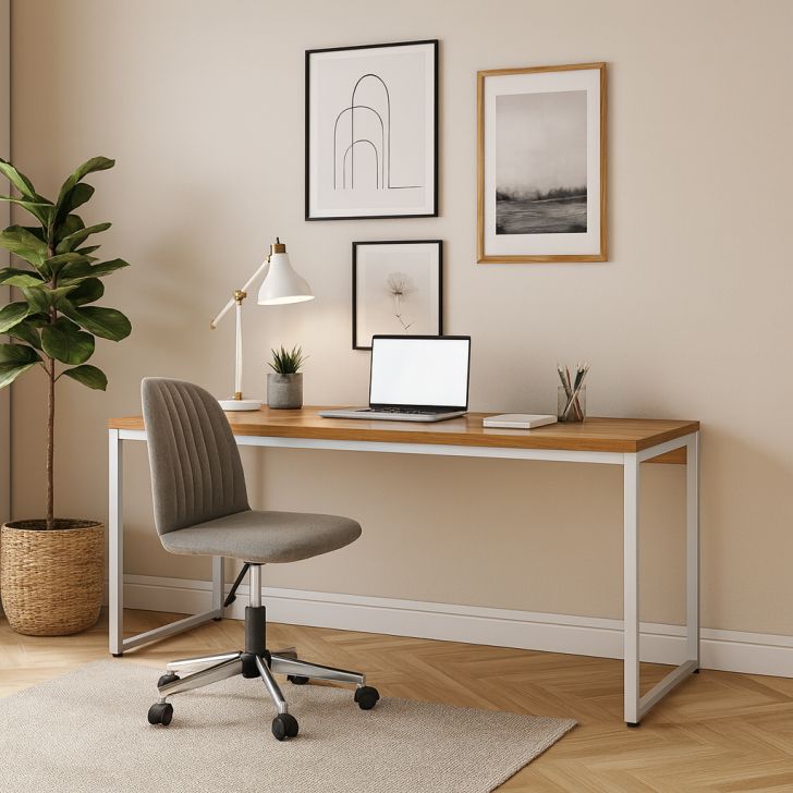 Escrivaninha Nanda Mel e Branca 180 cm