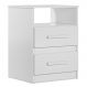 Mesa de Cabeceira Apolo 2 Gavetas 46 cm Branco Flex Moval