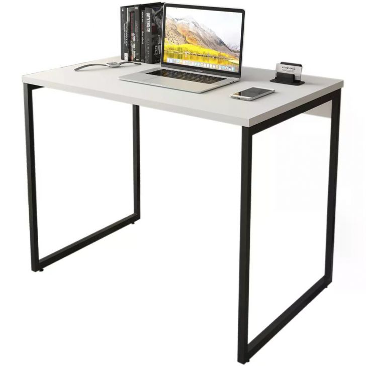 Mesa Para Escritorio Estilo Industrial 90x75 cm 133160 Branco Mobel