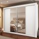 Guarda-Roupa Casal Madesa Montana 4 Portas de Correr com Espelho - Branco