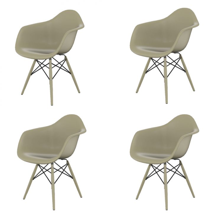 Conjunto com 4 Cadeiras Eames Arm DSW Fendi