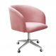 Cadeira de Escritório Giratória Com Rodízio Atenas - Veludo Rosê