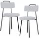 Kit 02 Cadeiras Decorativas Estofada Para Sala De Jantar Barcelona L02 Linho Cinza - Lyam Decor