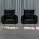 Conjunto de Poltronas Decorativas Lily Veludo Preto