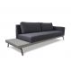 Sofá 3 Lugares Matteo com Mesa de Apoio Esquerda Linho Cinza 210 cm