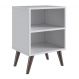 Mesa De Cabeceira Com Prateleira CB200 Branco Completa Moveis