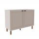 Balcão de Cozinha sem Tampo Iluminata 2 Portas Branco e Fendi 120 cm