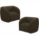 Kit 02 Poltronas Decorativa Para Sala De Estar Lazio M03 Veludo Marrom - Lyam Decor