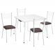Conjunto Mesa de Jantar 90cm com 4 Cadeiras Multimóveis CR50134 Branco/Marrom