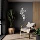 Quadro Escultura Jogador de Basquete JY 100x49 Branco