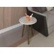 Mesa Lateral Sala Brilhante Carrara Pintura Efeito Mármore