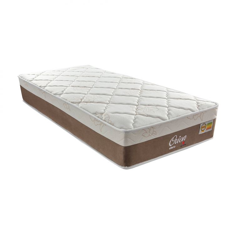 Colchão Solteiro Orion Molas Ensacadas (28x108x198) Branco E Bege