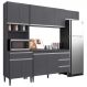 Cozinha Modulada 4 Peças Balcão sem Tampo 120cm Andréia Cinza - AJL Móveis