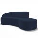Sofá Living 2 Lugares 180cm Braço Esquerdo Mozart D06 Veludo Azul - Mpozenato
