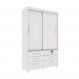 Guarda-Roupa Solteiro Chicago II 2 Portas 6 Gavetas Neve
