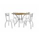 Conjunto de Mesa de Cozinha Quadrada com Tampo MDP e 4 Cadeiras Monique Corino Branco e Cromado