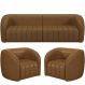 Kit Sofá 04 Lugares Para Sala 292 cm com 02 Poltronas Lazio M03 Couríssimo Whisky - Lyam Decor