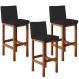 Kit 03 Banquetas Altas Para Cozinha Sala De Jantar Fixa Alya L02 Facto Preto - Lyam Decor