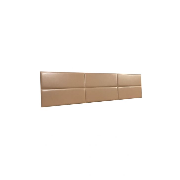 Cabeceira Estofada Queen 6 Blocos Não é Segredo Courvin Caramelo 160x60