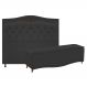 Kit Cabeceira e Calçadeira Yasmim 140 cm Casal Corano Preto - Amarena Móveis