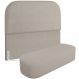 Cabeceira Cama Box King 195cm Lanna com Puff Recamier Doha W01 Linho Bege - Lyam Decor