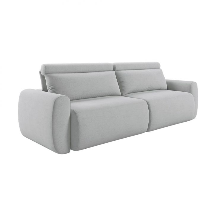 Sofá 4 Lugares Retrátil E Reclinável City Linho Cinza Claro 240 Cm