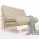 Futon Casal Tokio Sofa Cama Bege Com Madeira Maciça
