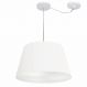 Pendente Cone Com Desvio Md-4279 Cúpula Tecido 21/30x40cm Branco - Bivolt
