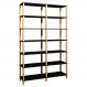 Estante 140x38x221 Preta c/ 6 Prat. 33cm