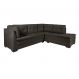 Sofá de Canto 6 Lugares Canadá Suede Aveludado Marrom