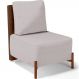 Poltrona Decorativa Sala Estar Living Pés Madeira Hungria L02 Couríssimo Marrom Linho Bege - Lyam
