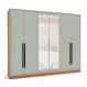 Image of Guarda-Roupa Casal com Espelho Valência 6 Portas 4 Gavetas Freijó e Verde MO895CL89ORAMOB