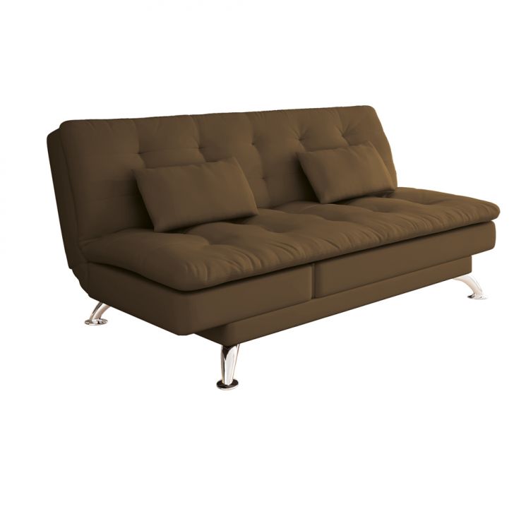 Sofá-Cama Casal 3 Lugares Amanda Marrom