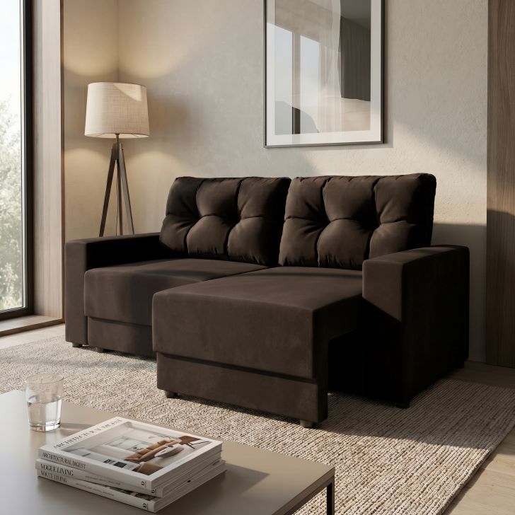 Sofá 2 Lugares Retrátil Lubeck Suede Grafite 140 Cm