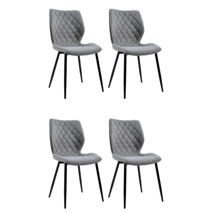 Conjunto com 4 Cadeiras Palmer Cinza