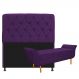 Kit Cabeceira Lady e Recamier Ari 90 cm Solteiro Suede Roxo - Amarena Móveis