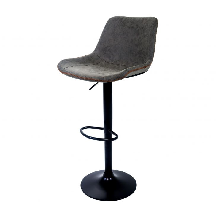 Banqueta Alta Roma Vintage Estofada Cinza