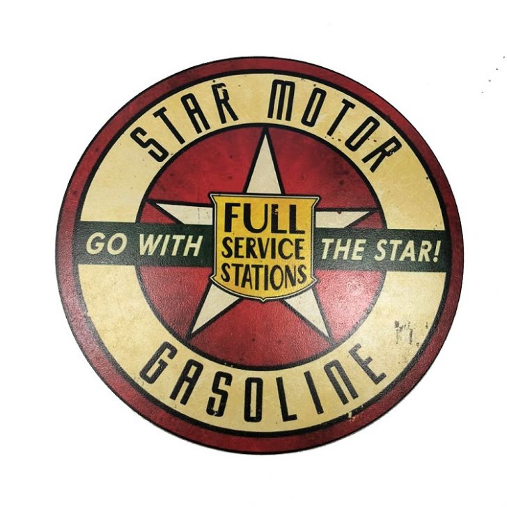 Placa Decorativa MDF 35x35 Personalizado Star Moto Gasoline