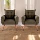 Conjunto de Poltronas Decorativas Lily Suede Cappuccino