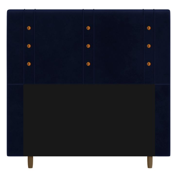 Cabeceira Cama Box Casal Roma 140cm Veludo Azul Marinho - Desk Design